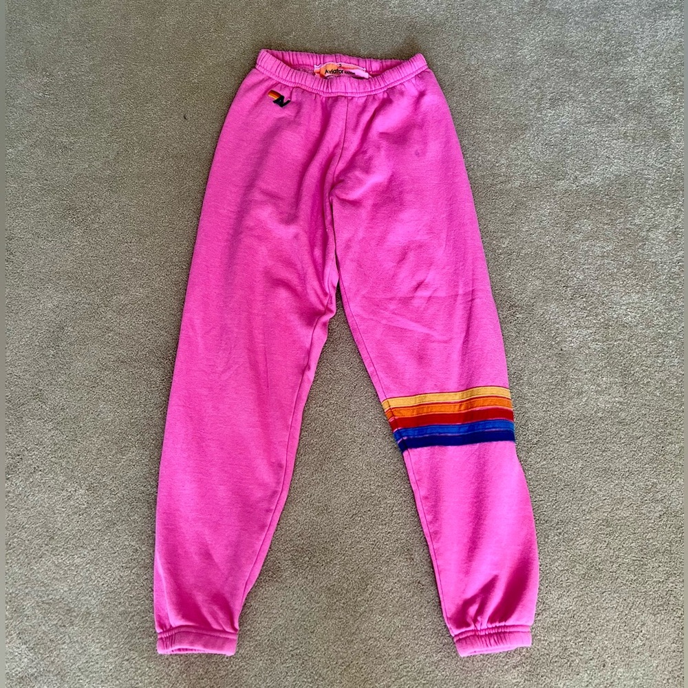 Pink Aviator Nation Sweatpants, size Small